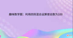 趣味数学题：利用四则混合运算使总数为100